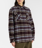 God's True Cashmere Plaid cashmere shirt with emeralds
