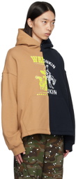 AFTER PRAY Beige & Navy Opposition Half Panel Hoodie