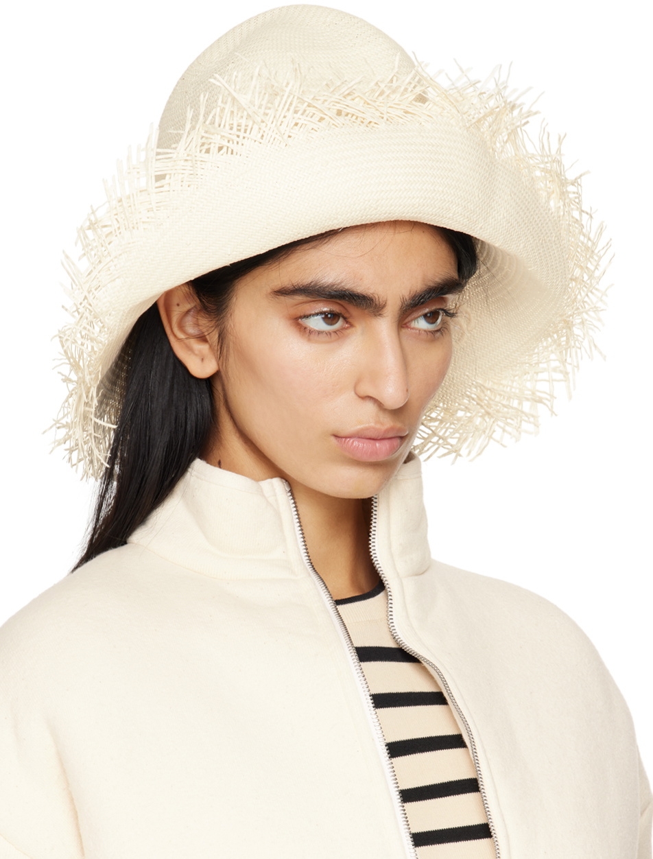 Jil Sander Off-White Fringed Hat Jil Sander
