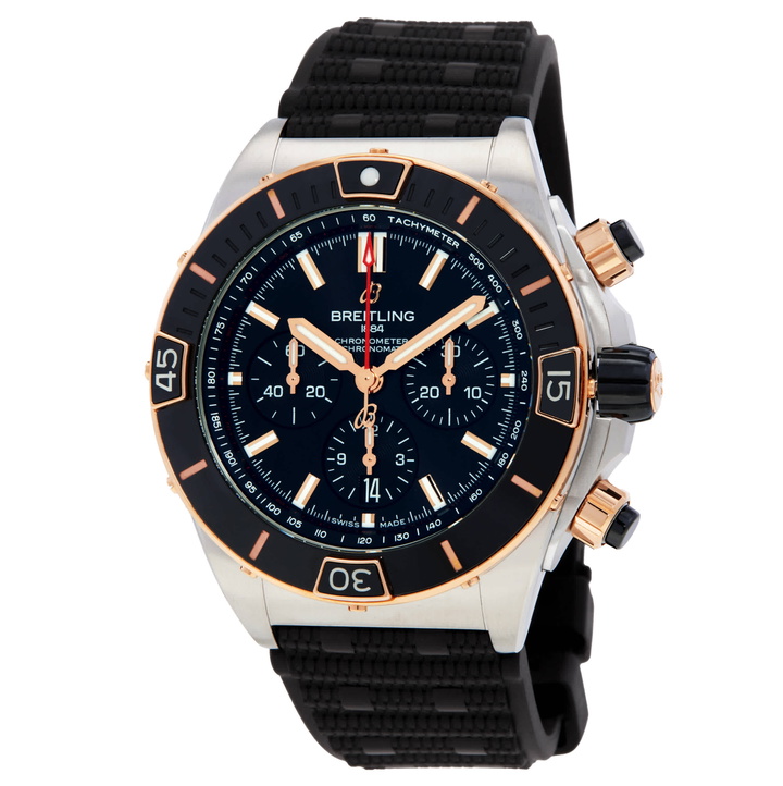 Photo: Breitling Super Chronomat Chronograph Automatic Chronometer Black Dial Mens Watch UB0136251B1S1