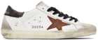 Golden Goose White & Brown Super-Star Classic Sneakers