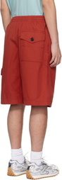 Bottega Veneta Red Light Cotton Twill Shorts