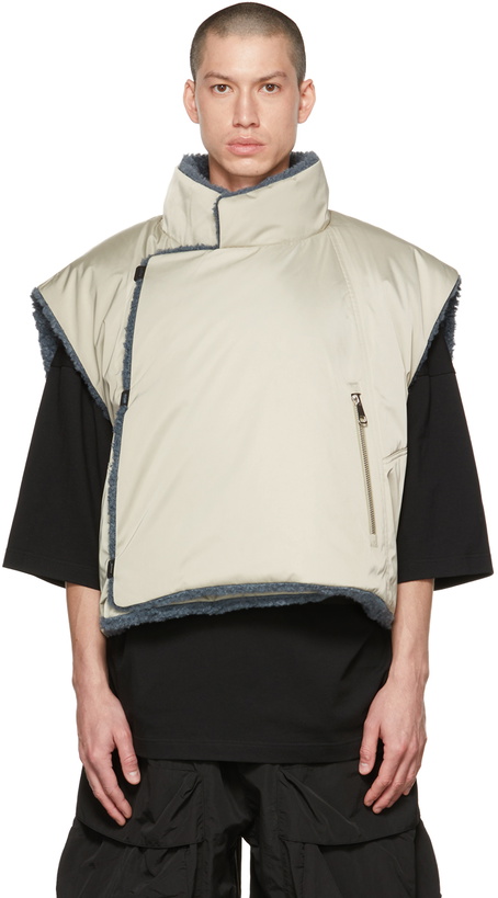 Photo: A. A. Spectrum Beige & Blue Lane Reversible Down Vest