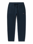 Noah - Core Tapered Logo-Embroidered Cotton-Jersey Sweatpants - Blue