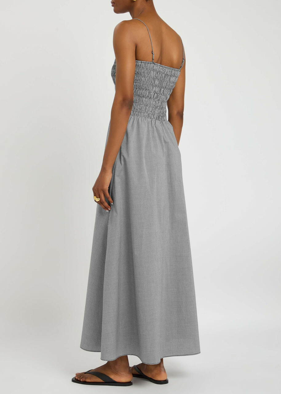 Faithfull The Brand Lida Checked Cotton Maxi Dress Black And White Faithfull  The Brand