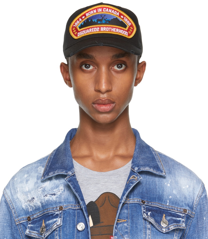 Photo: Dsquared2 Black 'Born In Canada' Patch Cap