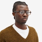 Bottega Veneta Eyewear Men's Bottega Veneta Triangle Stud Optical Glasses in Brown/Transparent 