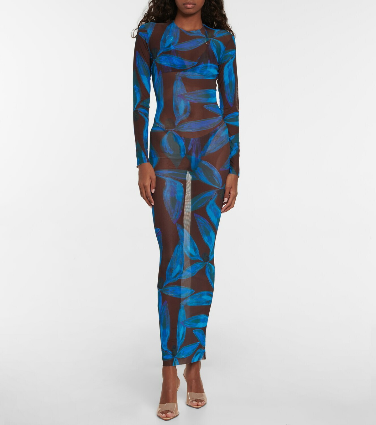 Louisa Ballou - High Tide printed mesh dress