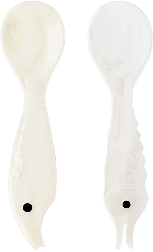 Photo: Gohar Off-White Mother of Pearl Sea Creatures Spoon Set
