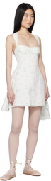 Yuhan Wang SSENSE Exclusive White Floral Print Denim Minidress