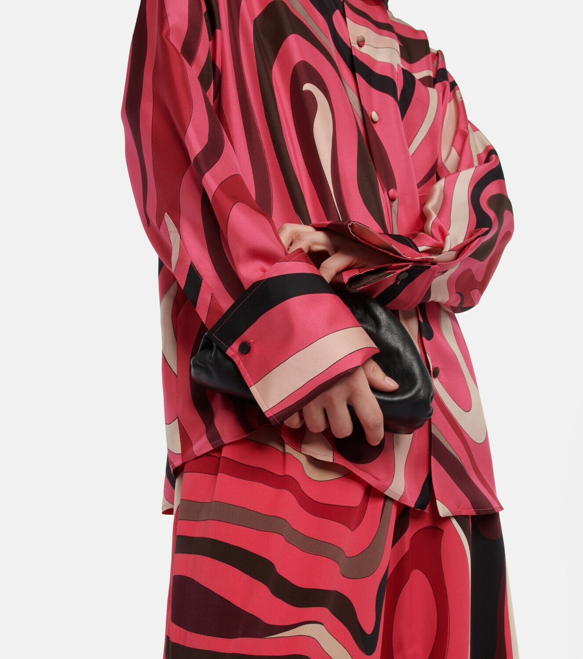 PUCCI abstract-print cropped blouse - Pink