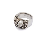 Alexander McQueen Men's Floral Skull Ring in Silver