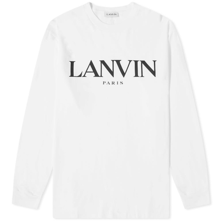 Photo: Lanvin Long Sleeve Logo Printed Tee