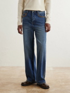 MANAAKI - Tukutuku Straight-Leg Embroidered Organic Jeans - Blue