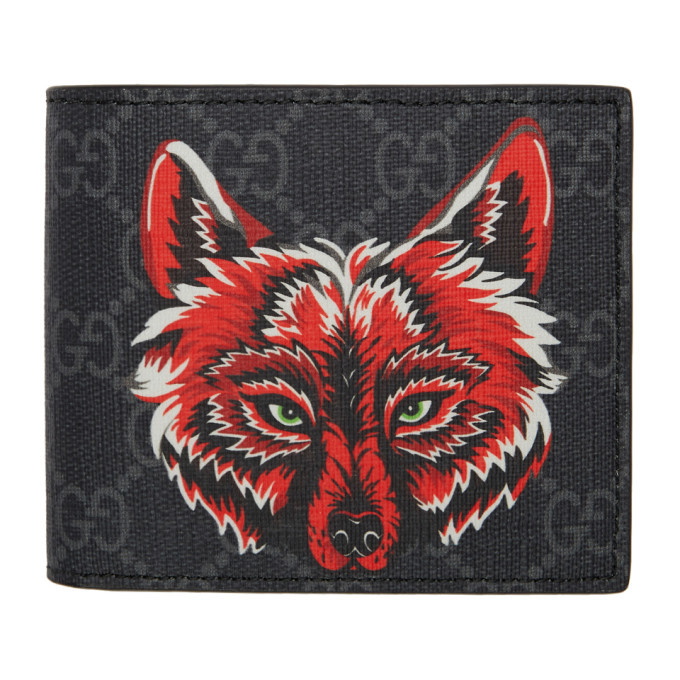 Photo: Gucci Black GG Supreme Wolf Wallet