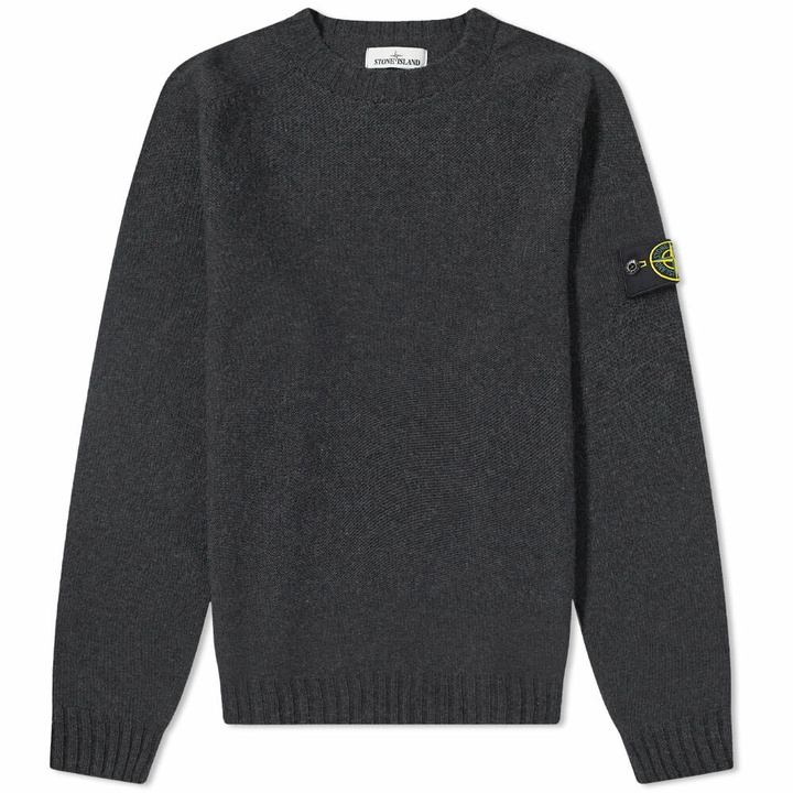 Photo: Stone Island Men's Lambswool Crew Knit in Charcoal