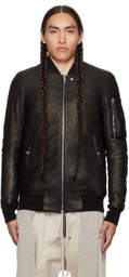Rick Owens Black Classic Flight Leather Jacket