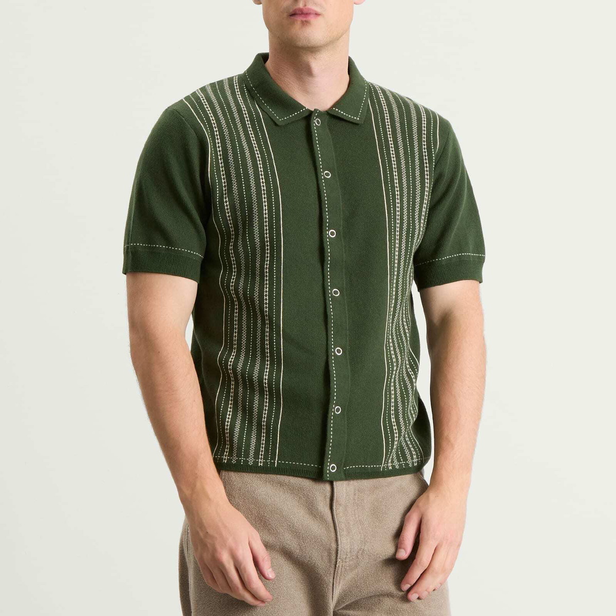 Percival Men's Accolades Knitted Shirt in Forest