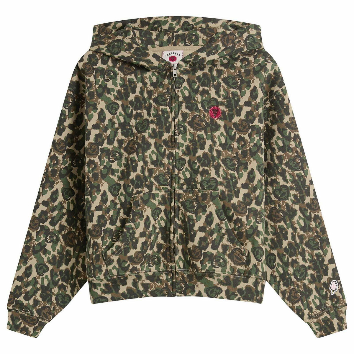 ICECREAM Women's Zip Through Hoodie in Camo