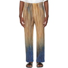 HOMME PLISSÉ ISSEY MIYAKE Brown Paint Brush Close-Up Trousers