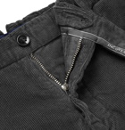 Incotex - Slim-Fit Garment-Dyed Stretch-Cotton Corduroy Trousers - Men - Charcoal