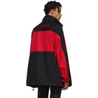 Balenciaga Black and Red Poplin Zip-Up Jacket