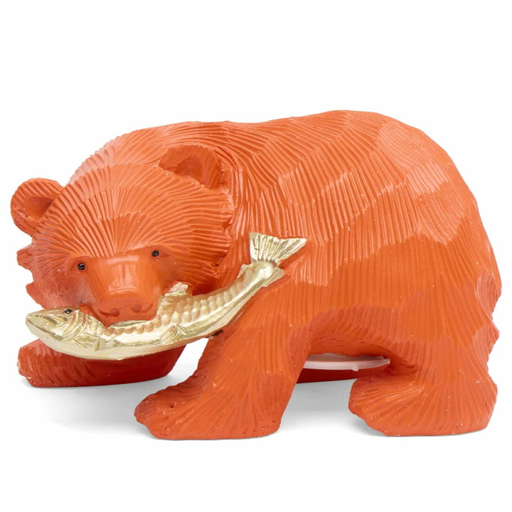 Photo: BEAMS JAPAN Wooden Carving Bear Piggy Bank in Orange 