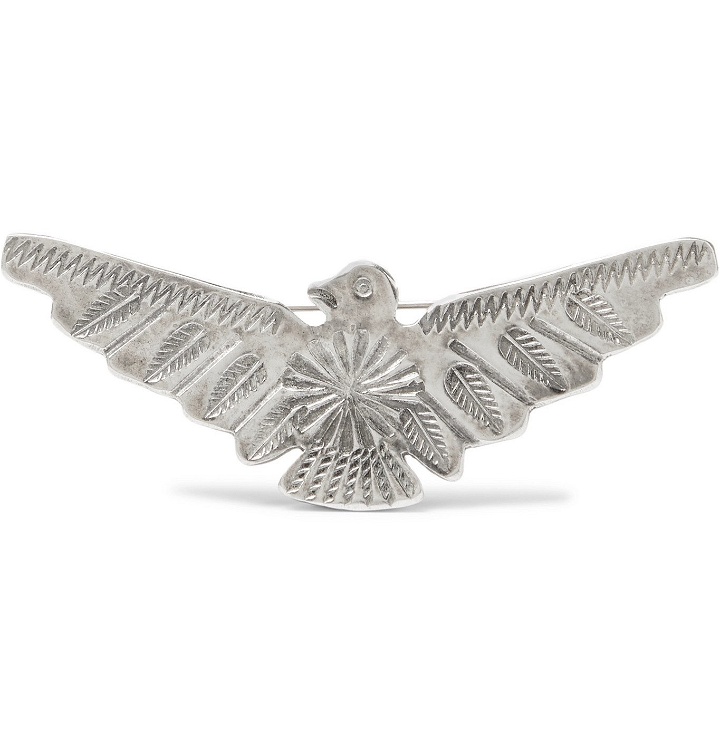 Photo: Peyote Bird - Soaring Bird Engraved Sterling Silver Pin - Silver