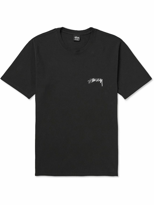 Photo: Stussy - Logo-Print Cotton-Jersey T-Shirt - Black