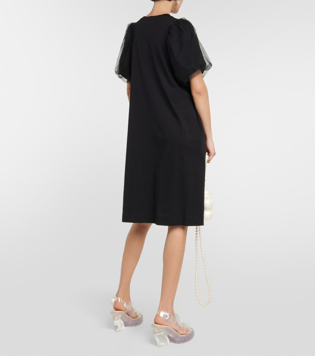 【SIMONE ROCHA】Embellished midi dress Simone Rocha crystal-embellished Tulle Midi Dress | Neutrals