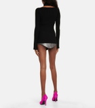 The Attico Halterneck cutout ribbed top