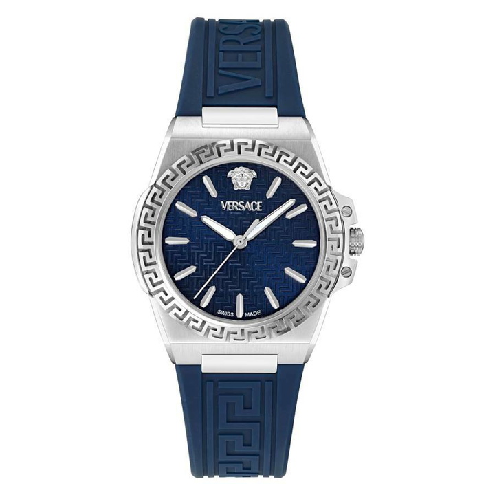 Photo: Versace Greca Reaction Quartz Blue Dial Ladies Watch VE0D00125