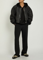 Rick Owens Printed Hooded Cotton Sweatshirt Black