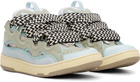 Lanvin Blue Leather Curb Sneakers