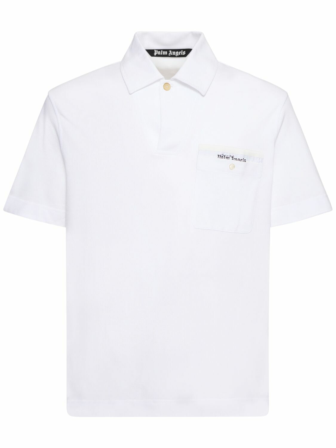 Herno logo-tape cotton polo top - White