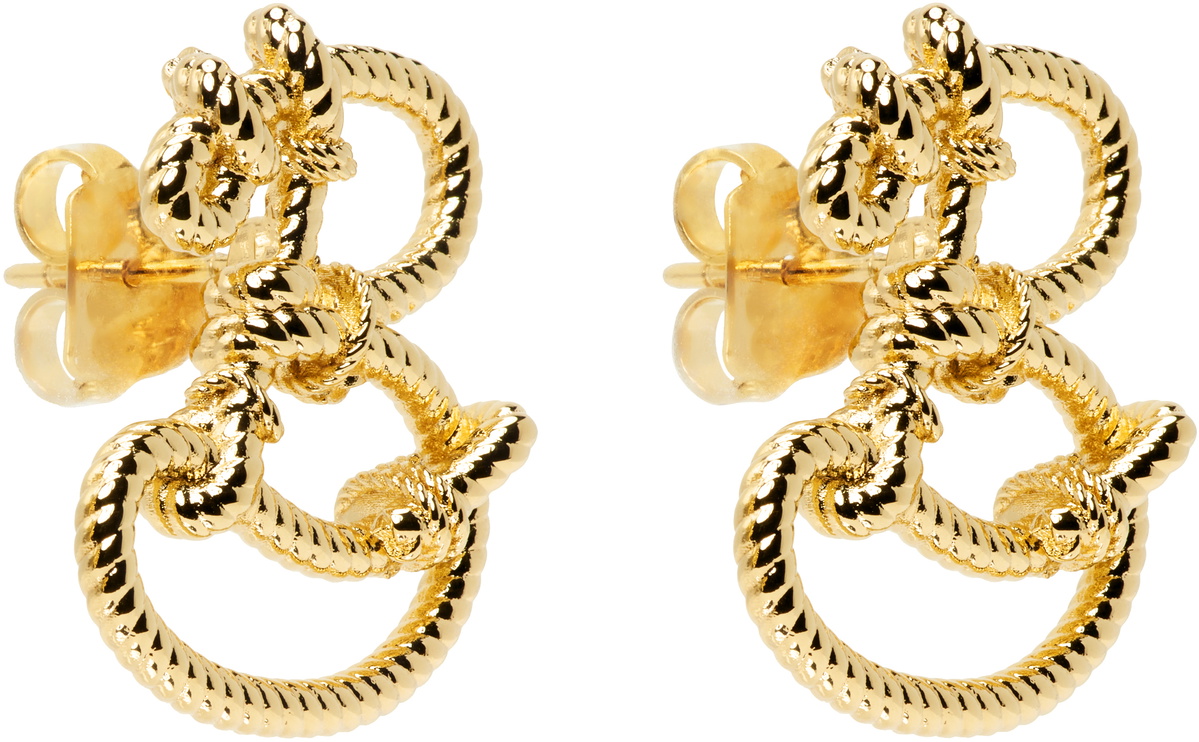 Burberry Gold Large Nautical Knot Stud Earrings
