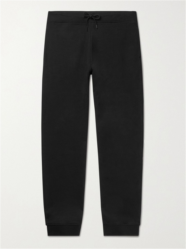 Photo: A.P.C. - Molleton Tapered Mélange Fleece-Back Cotton-Jersey Sweatpants - Black