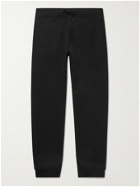 A.P.C. - Molleton Tapered Mélange Fleece-Back Cotton-Jersey Sweatpants - Black