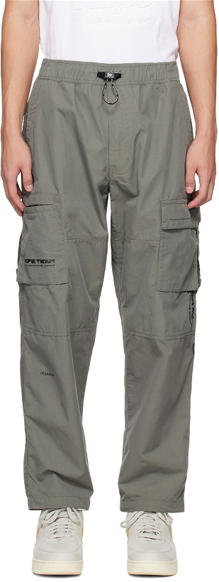 Photo: AAPE by A Bathing Ape Khaki Moonface Tapered Cargo Pants