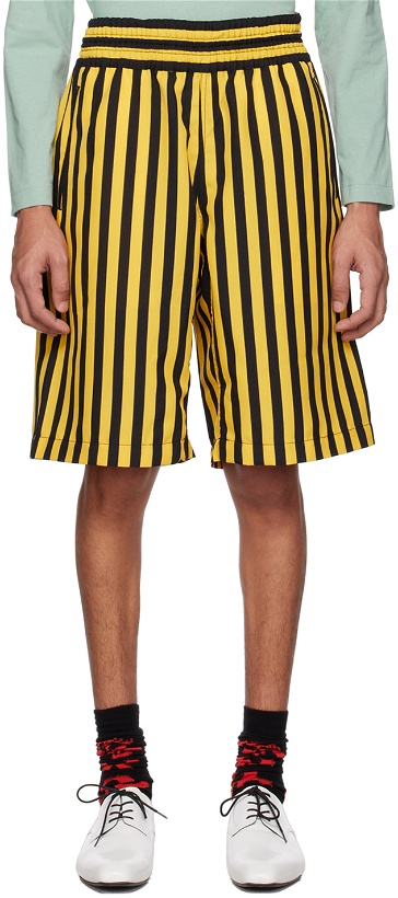 Photo: Comme des Garçons Homme Plus Yellow Striped Shorts