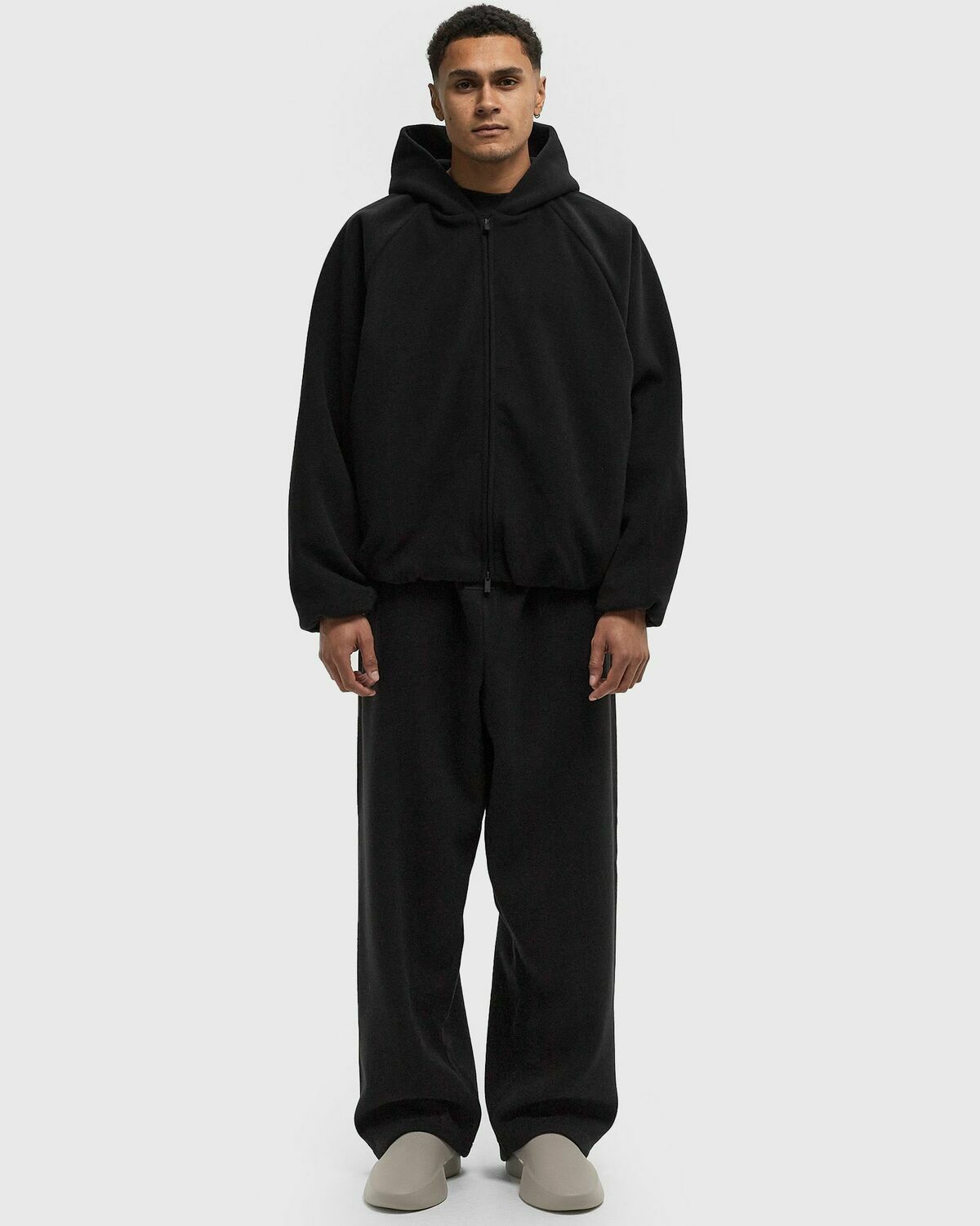 Fear of God Essentials BRUSHED HOODED BOMBER Black Mens Zipper