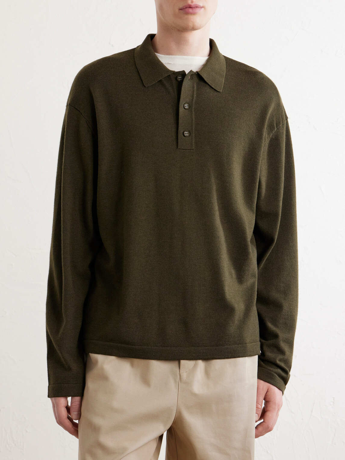 Officine Générale - Bay Merino Wool Polo Shirt - Green