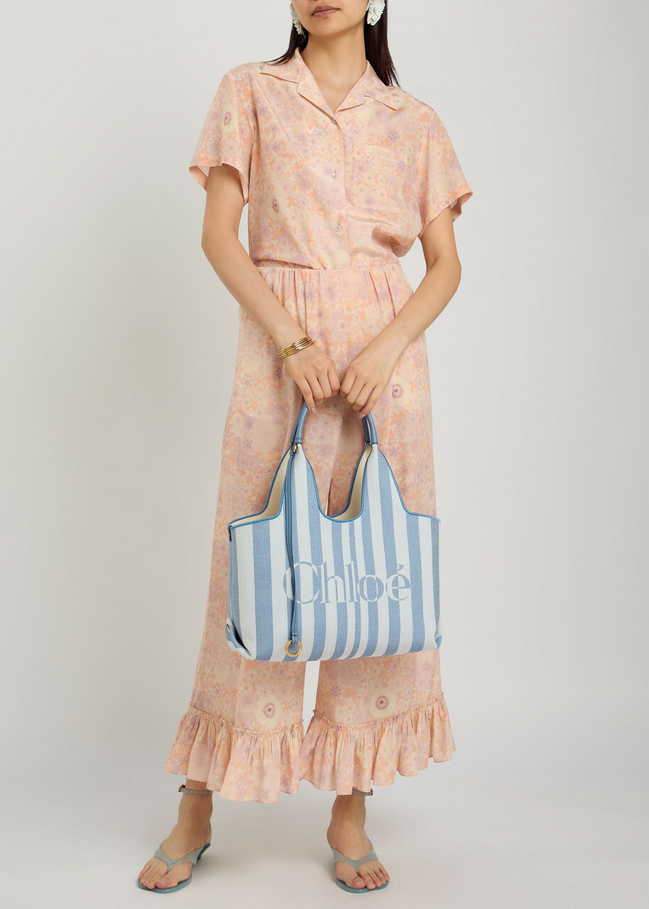 Chloe Stripy East-west Canvas Tote bag - Blue - One Size