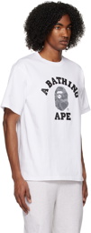 BAPE White Grid Camo College T-Shirt