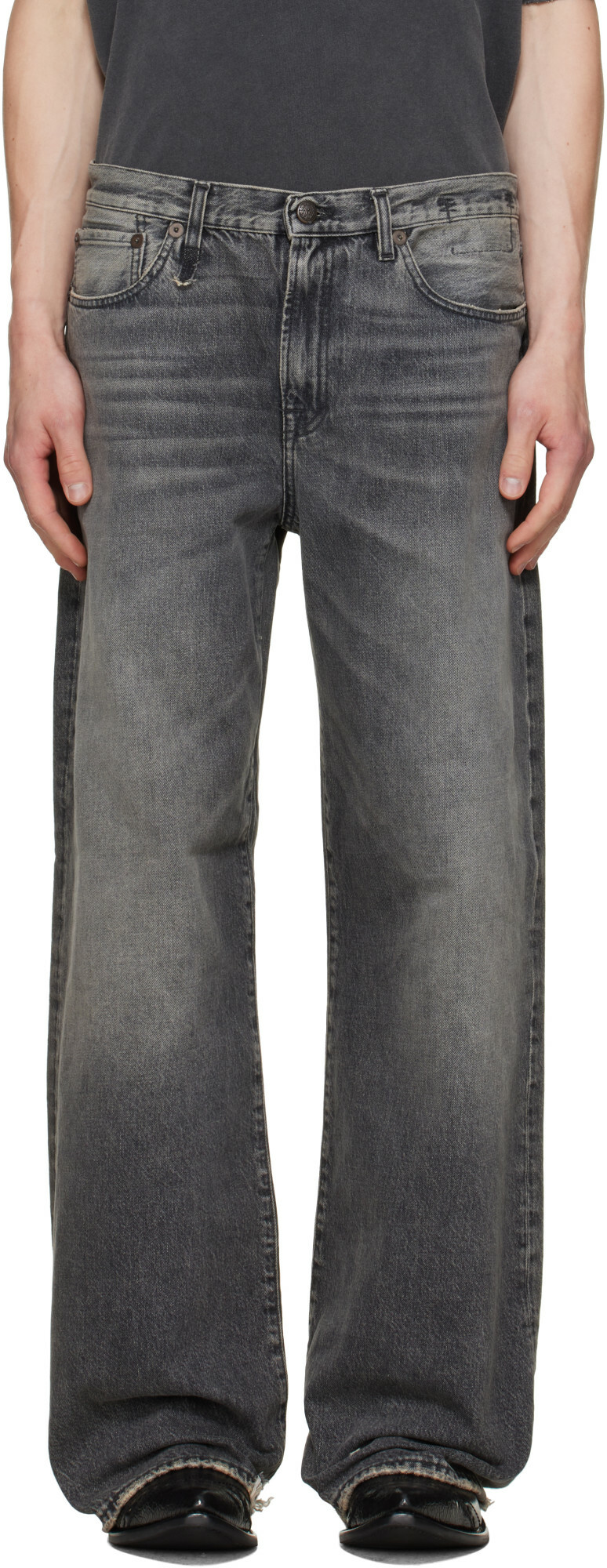 R13 Gray D'Arcy Loose Jeans