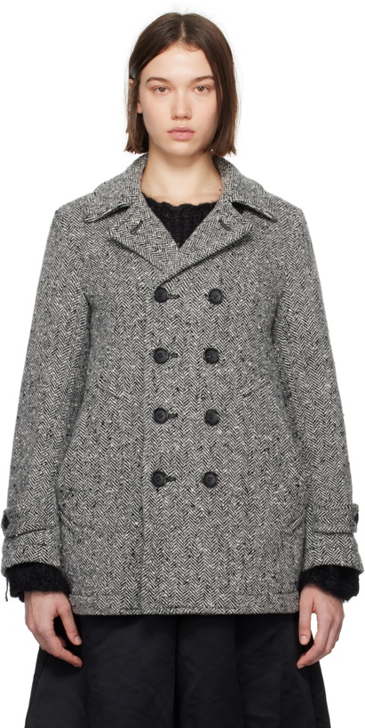 Photo: Black Comme des Garçons Black Tweed Herringbone Coat