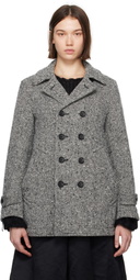 Black Comme des Garçons Black Tweed Herringbone Coat