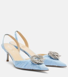 Mach & Mach Galaxy embellished satin slingback pumps