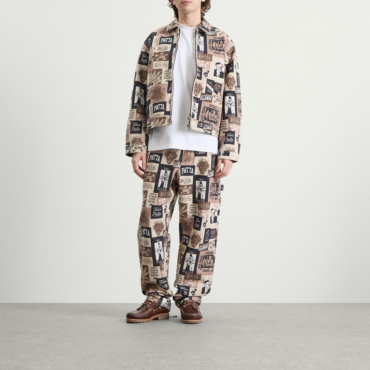 Patta Men's Collage Canvas Pants in Beige