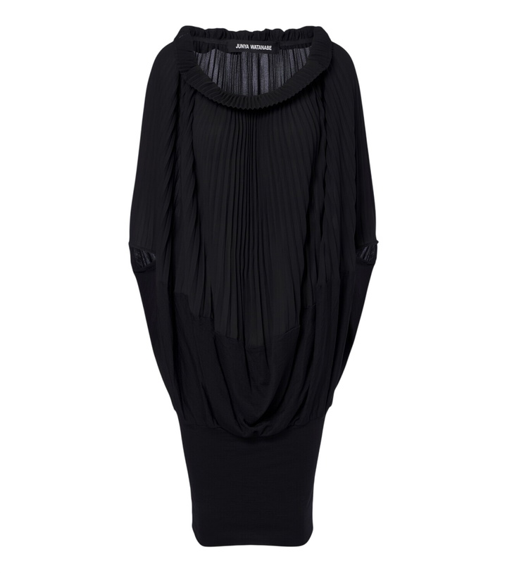 Photo: Junya Watanabe Pleated wool-paneled midi dress